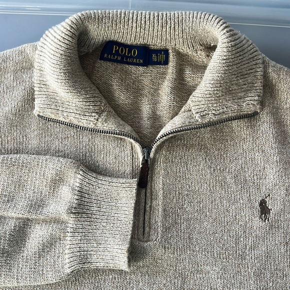 Polo Ralph Lauren Other - Polo Ralph Lauren Oatmeal Lightweight Cotton Sweater Quarter Zip XL